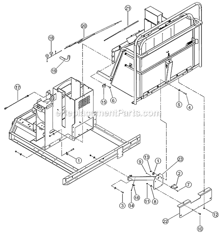 Chute Attachment - Ce Compliant Diagram and Parts List for CH6730H 5VJAA0017AW002512 Bear Cat Chipper Shredder